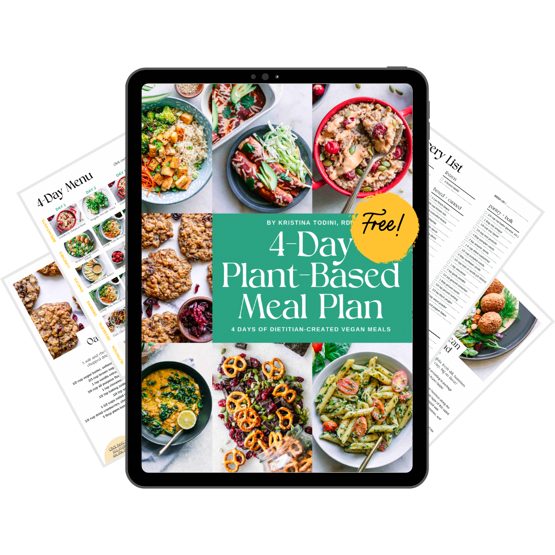 4-day plant-based meal plan mockup