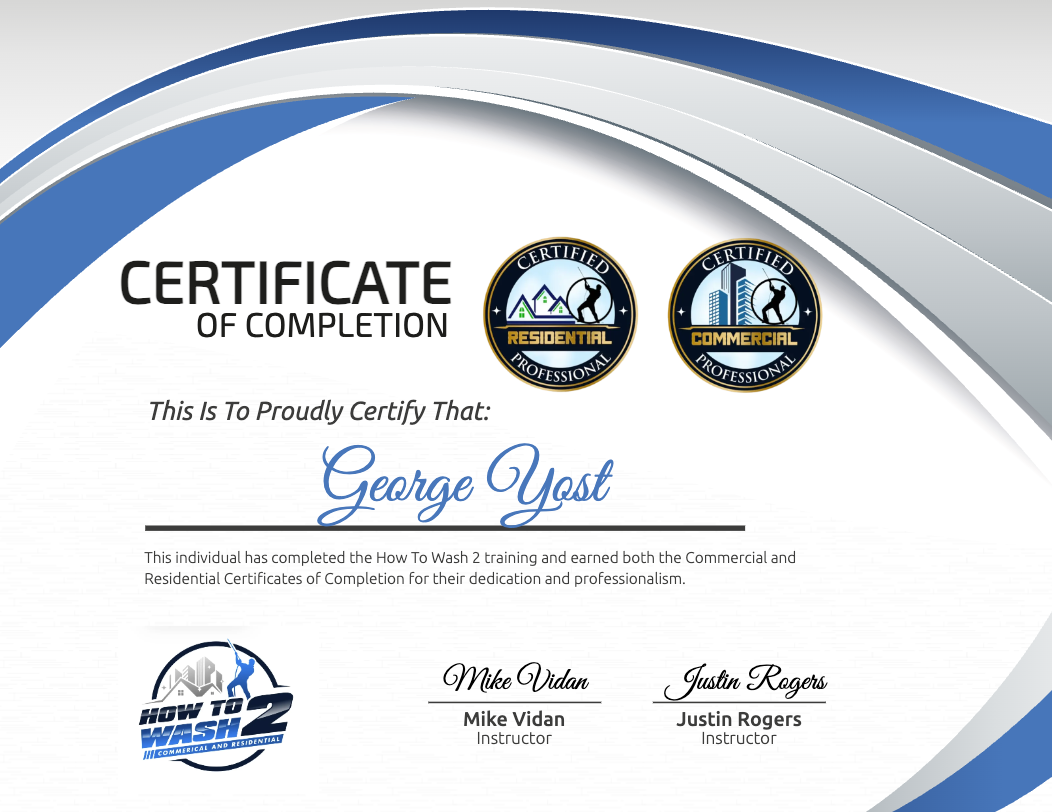 Pressure Washing and Softwashing Certification