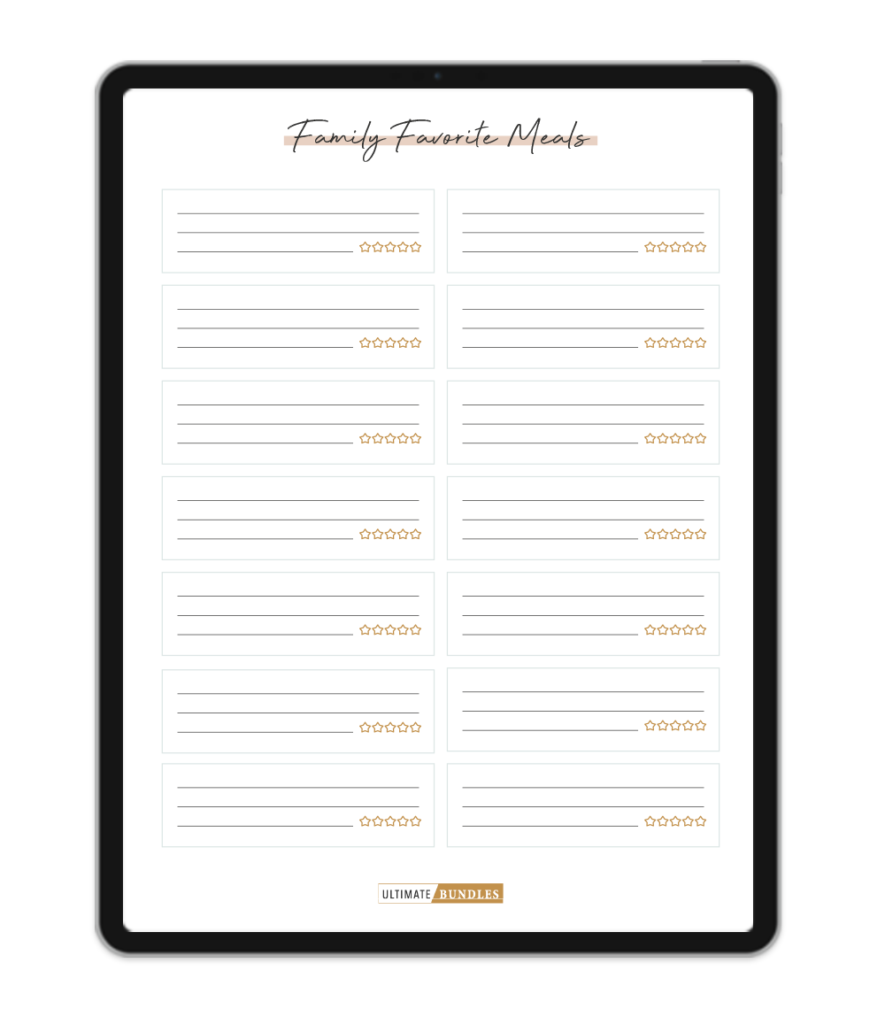 Family Favorite Meals mockup