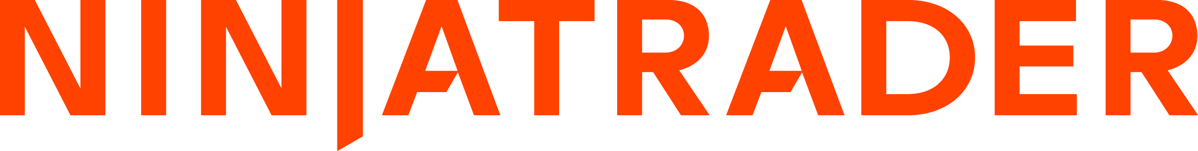 NinjaTrader official logo in bold orange text