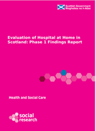 Cover of NHS Scotland report, white writing on pink background