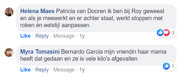 Positieve comments op Facebook