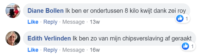 Positieve comments op Facebook