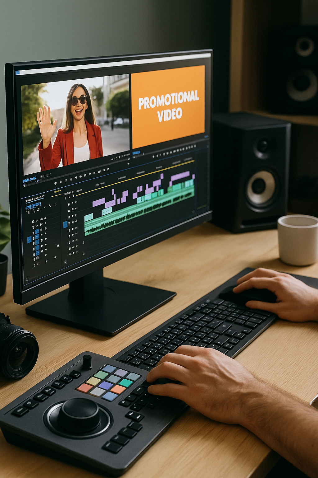 Edición de video promocional en software especializado