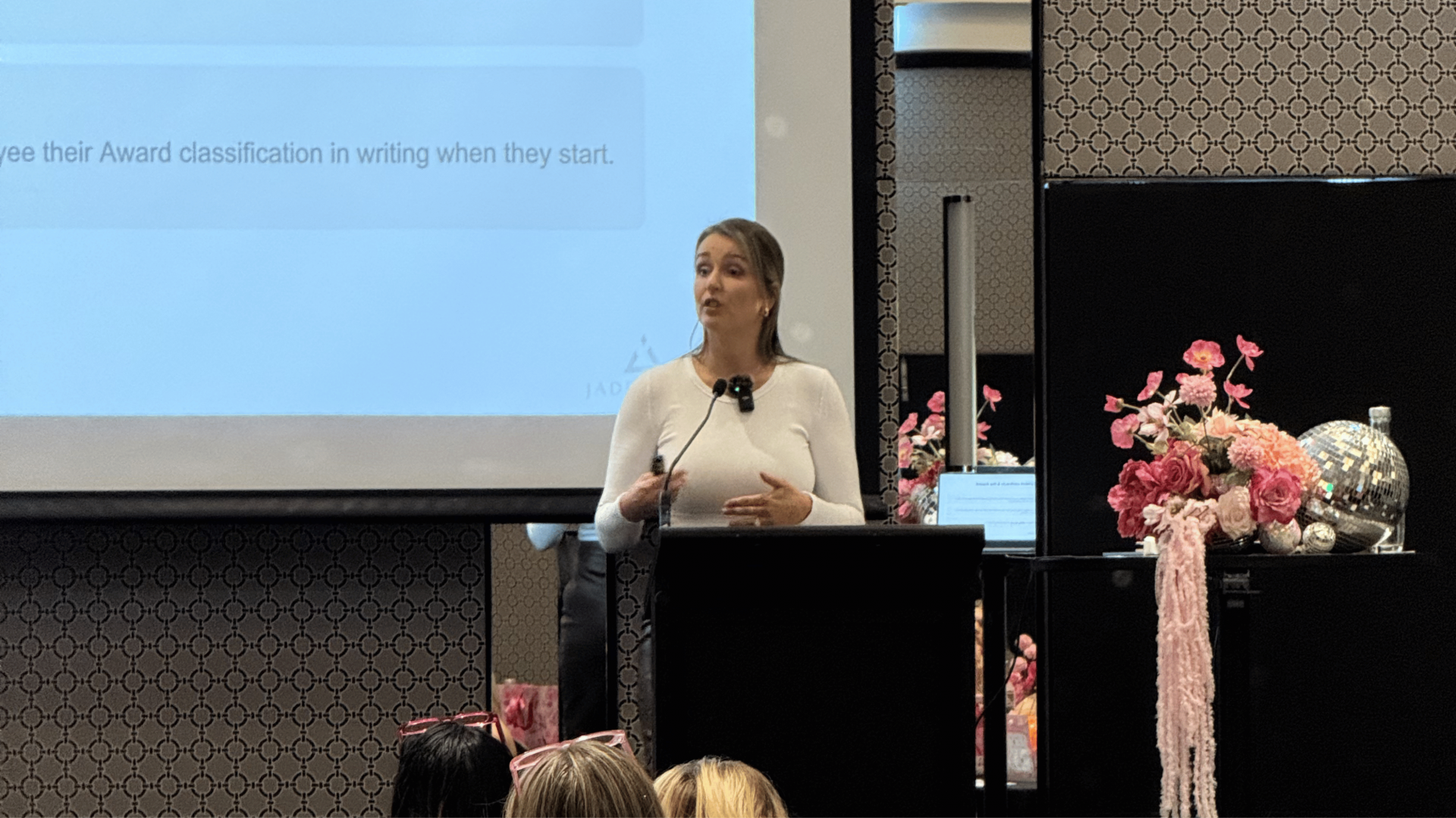 Jade Spehr speaking at The Lash Summit
