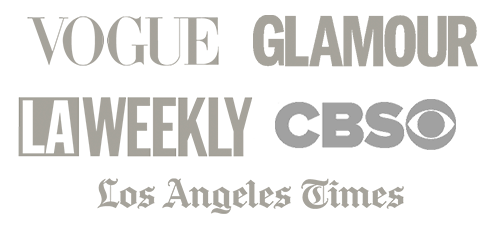 Vogue , Glamour, LAWeekly, CBS, Los Angeles Times Vogue , Glamour, LAWeekly, CBS, Los Angeles Times