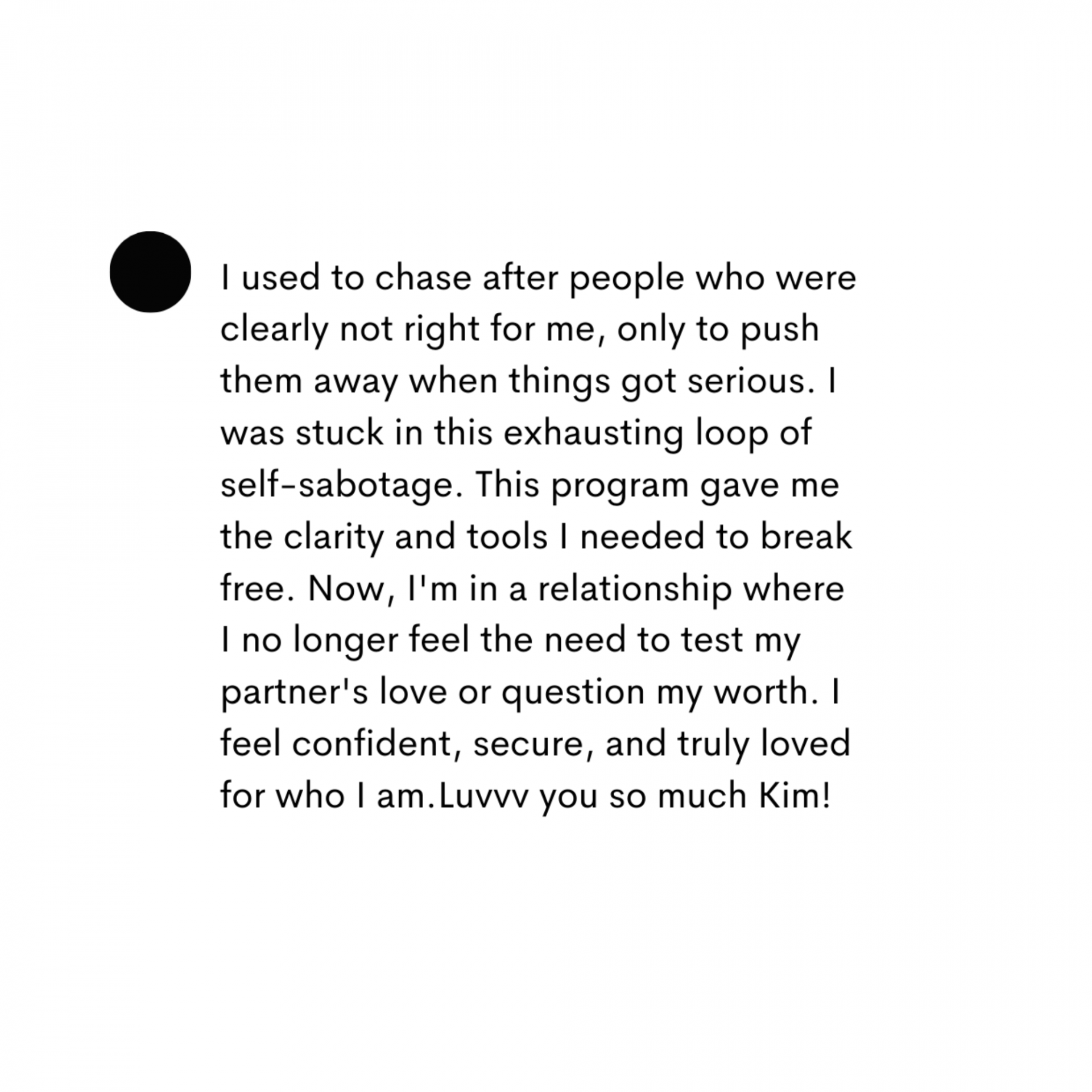 Testimonial screenshot