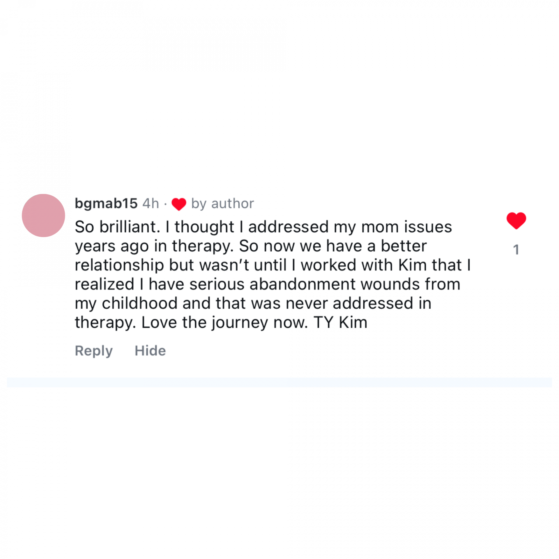 Testimonial screenshot
