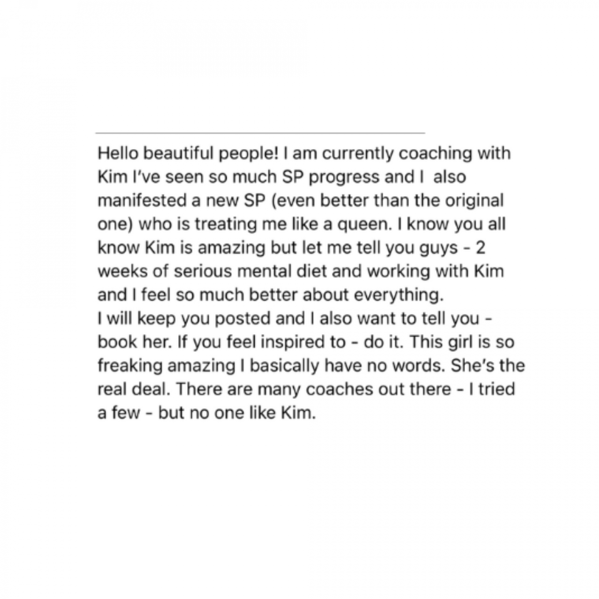 Testimonial screenshot