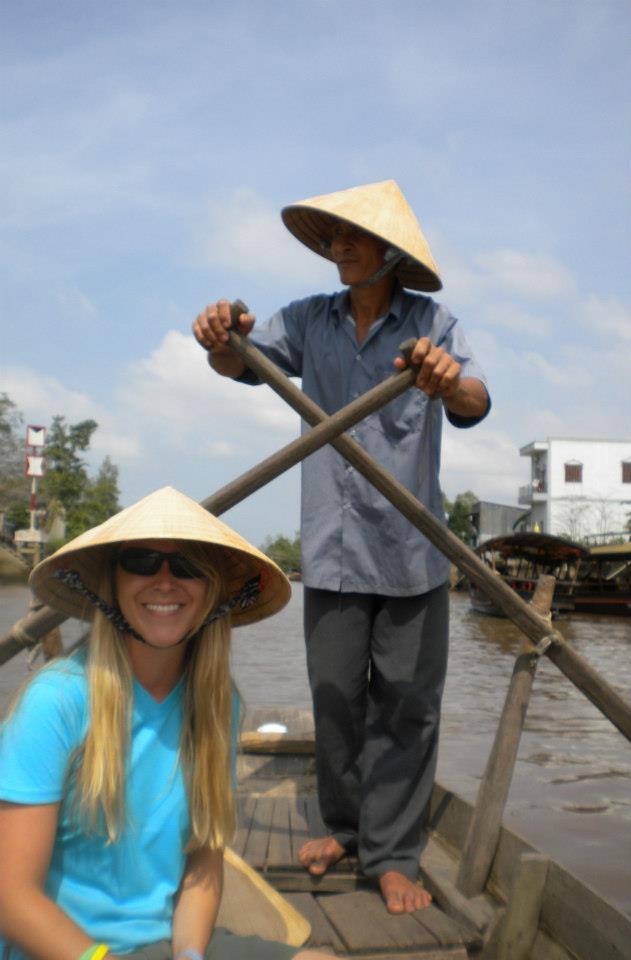 Kristen Miller travelling in Vietnam Mekhong Delta with River Guide
