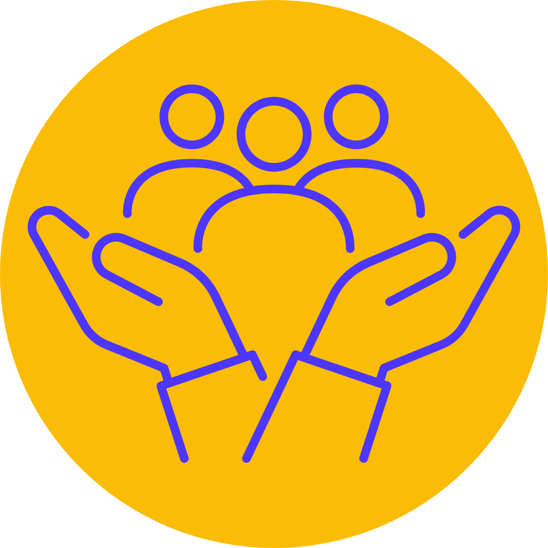 Hands holding people