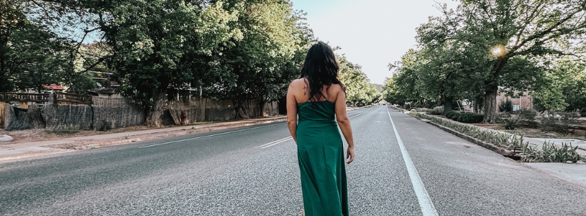 Lori Kinsey walking down road in Rockville. Join the waitlist for upcoming masterclasses, workshops, and events!