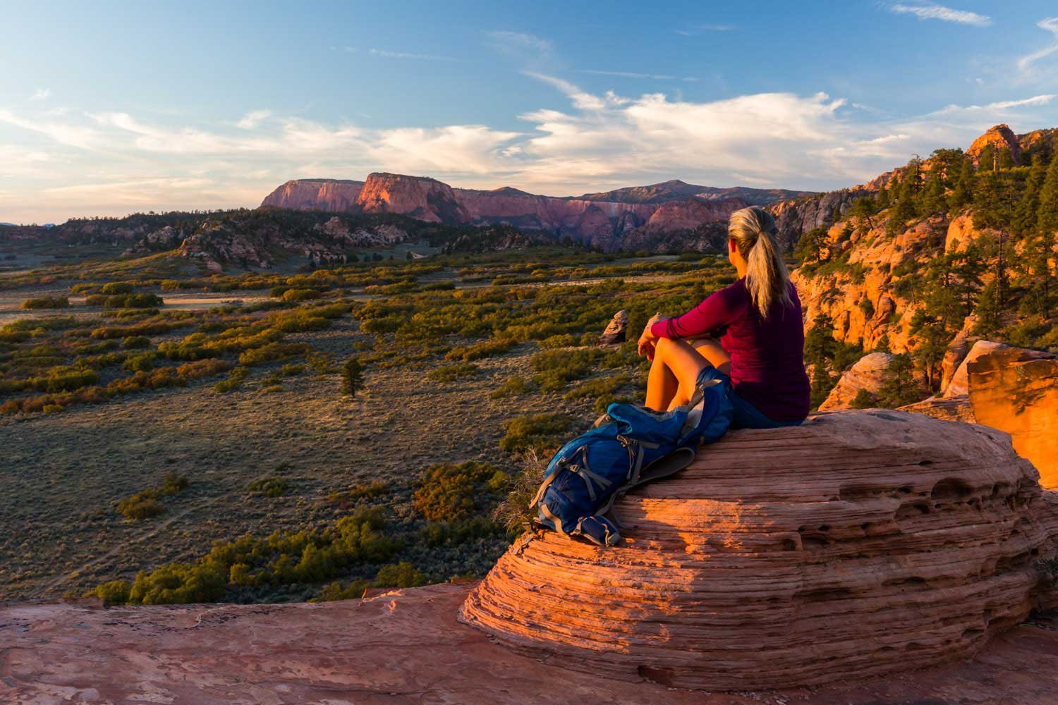 Woman enjoying the scenery of southern Utah.