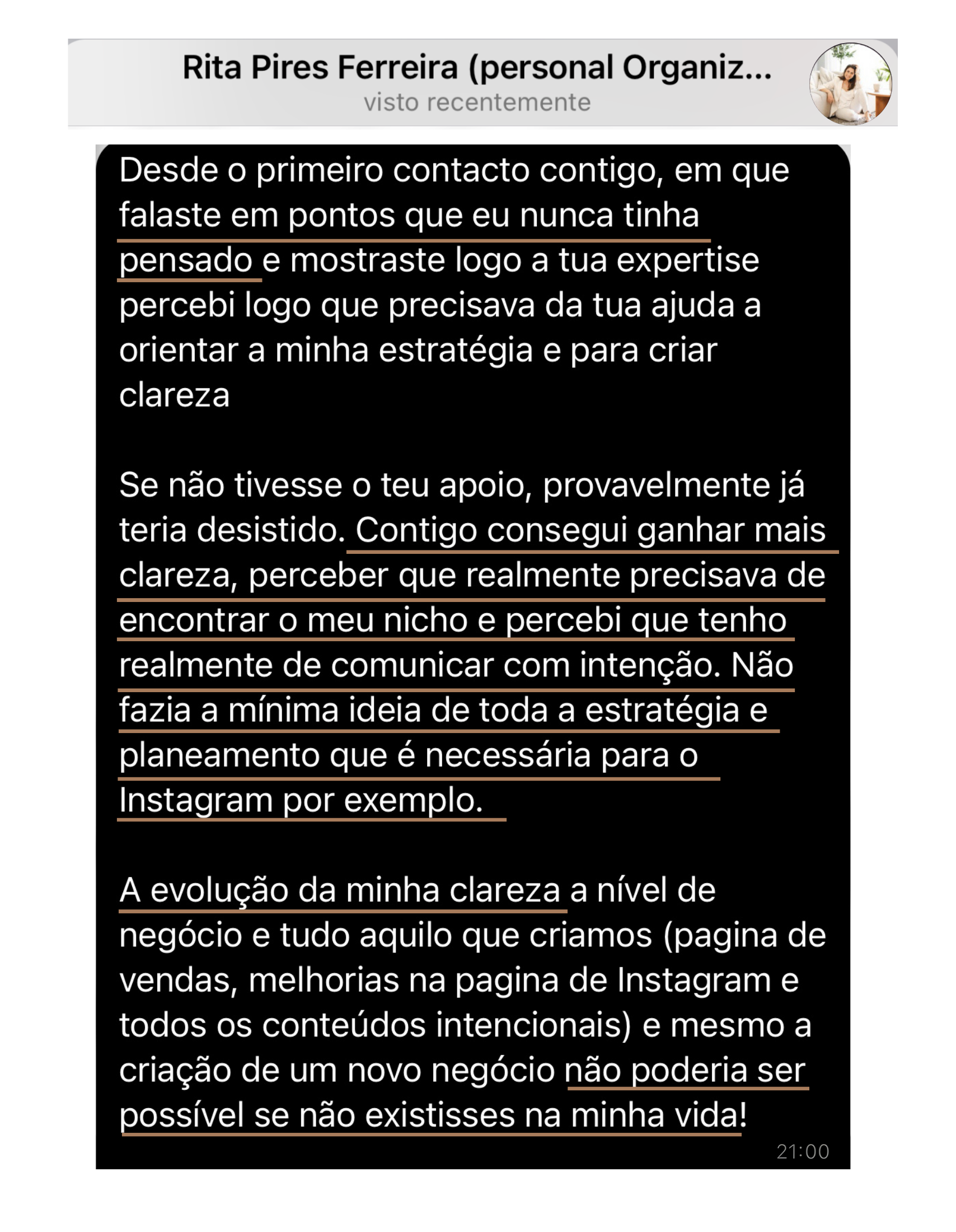 rita pinto, academia da organizadora, my cheerful place, feedback 8iamclub, testemunho 8iamclub, testemunho mariana pacheco