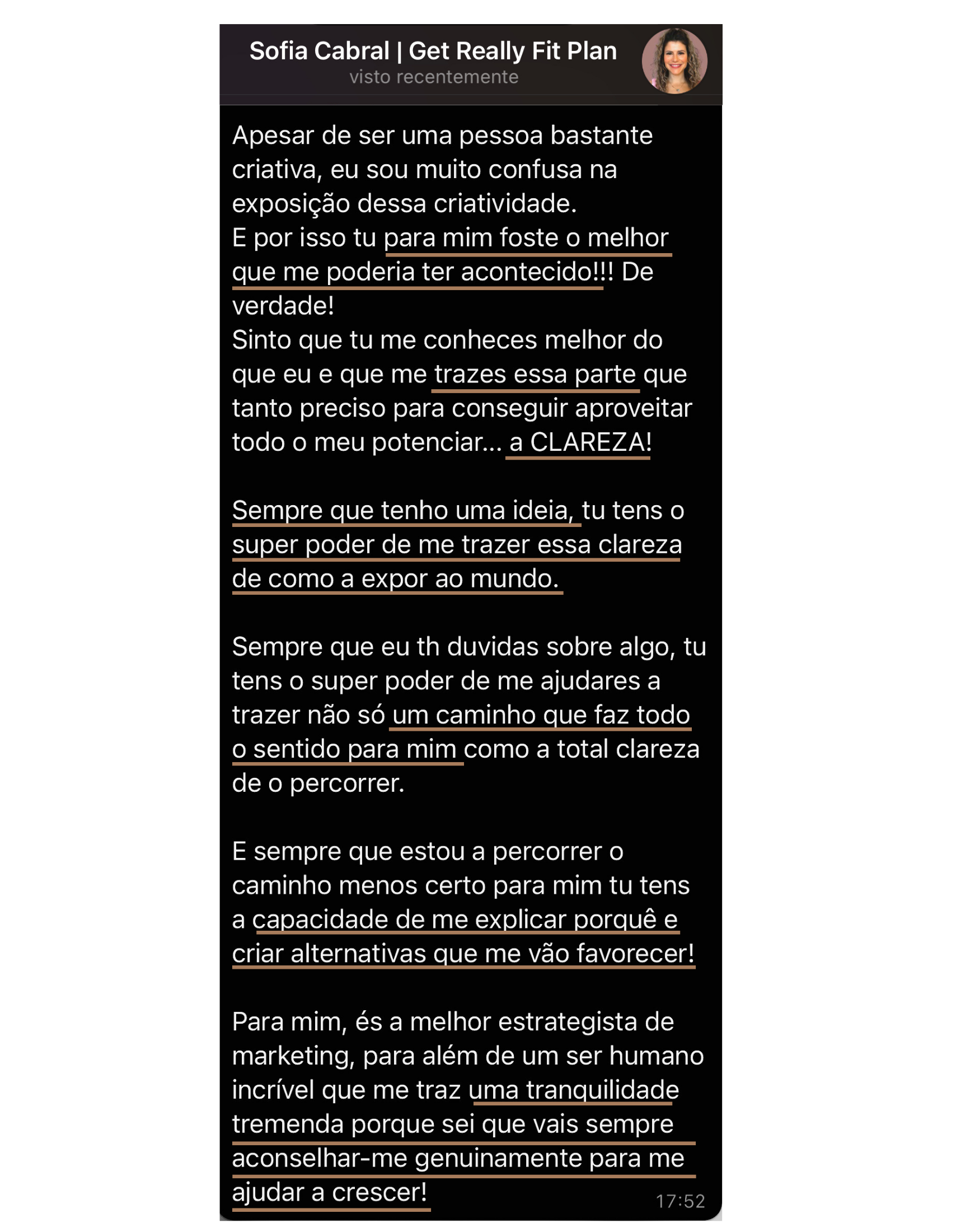 sofia cabral fit, getreallyfitplan, grfp, como é trabalhar com a Mariana Pacheco, testemunho 8iamclub, feedback mentoria,