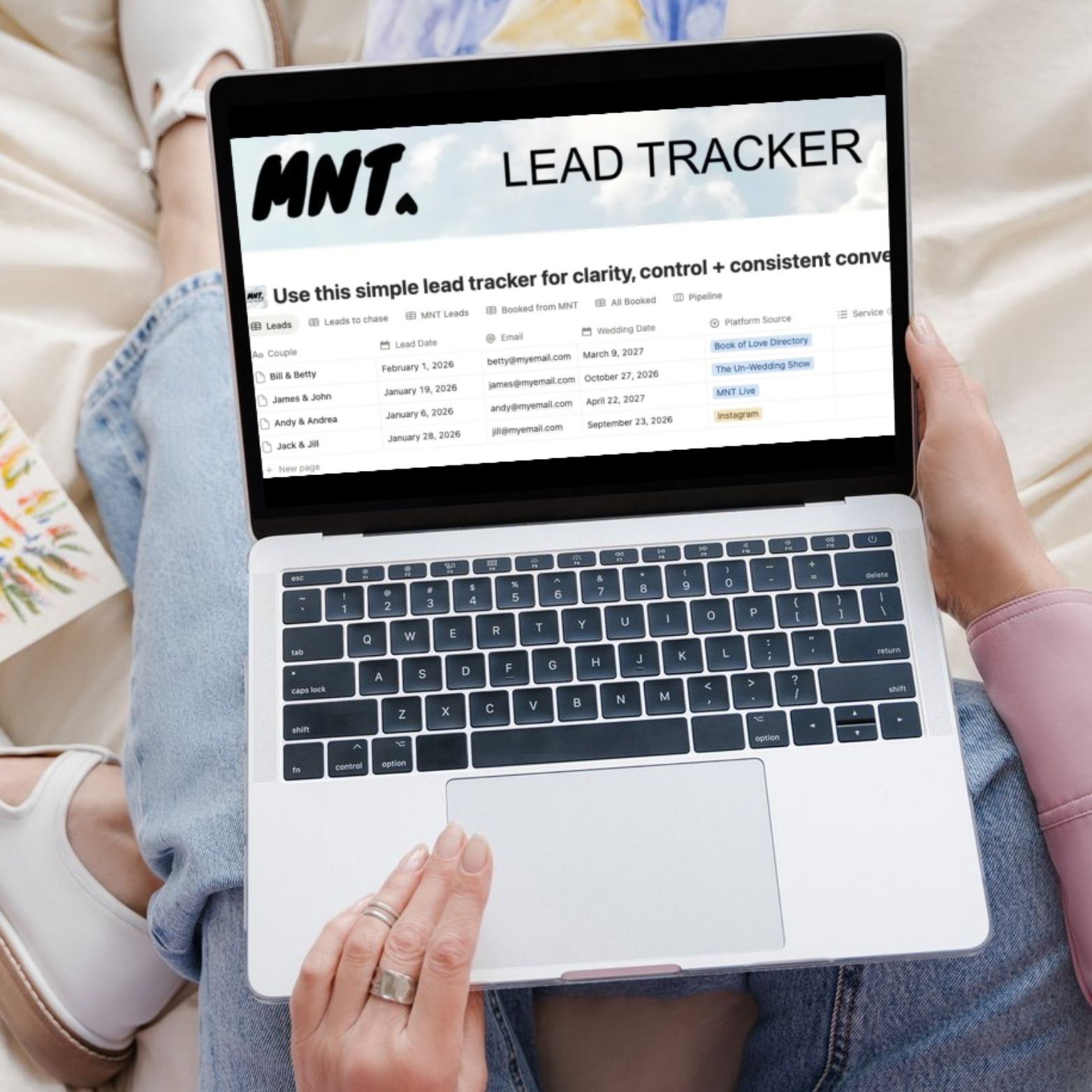 A laptop that had the MNT Lead Tracker on it.