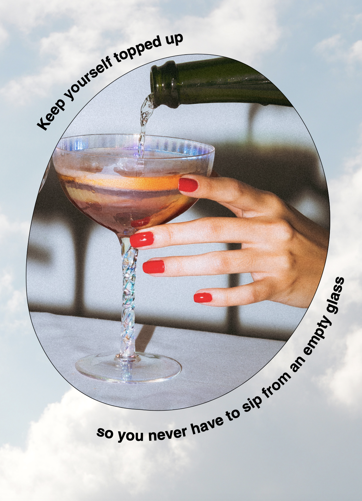 a picture of someone topping up a wine glass