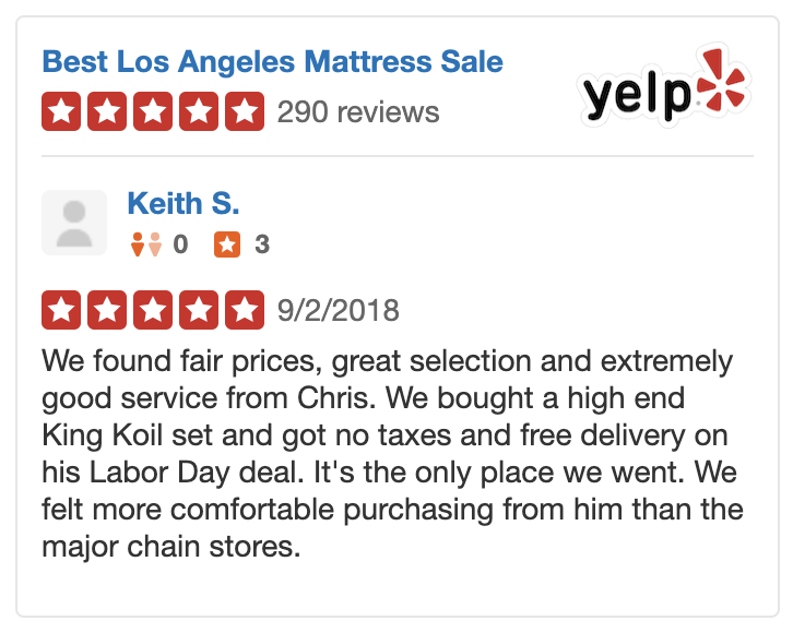 Best rated los angeles mattress reviews near me