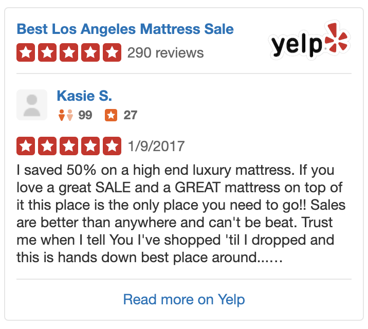 Chattam and Wells mattress top rated review yelp