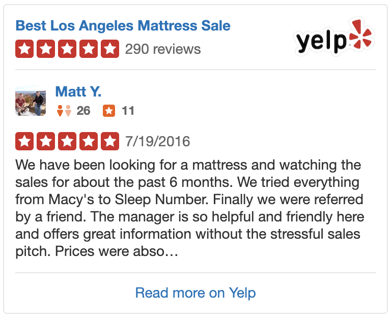 Best rated los angeles mattress reviews near me