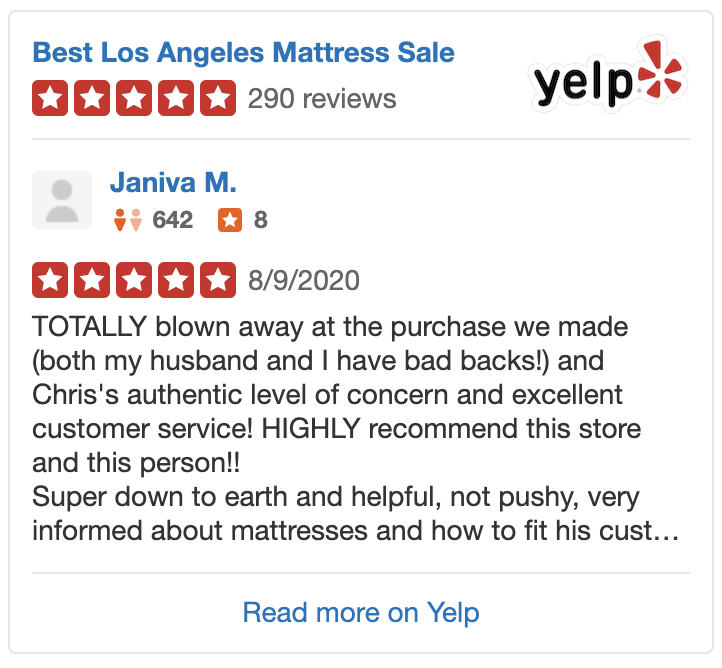 Best rated los angeles mattress reviews near me