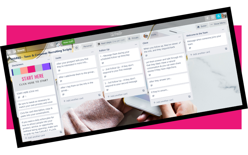 6-Figure Recruiting Scripts Trello & Asana boards