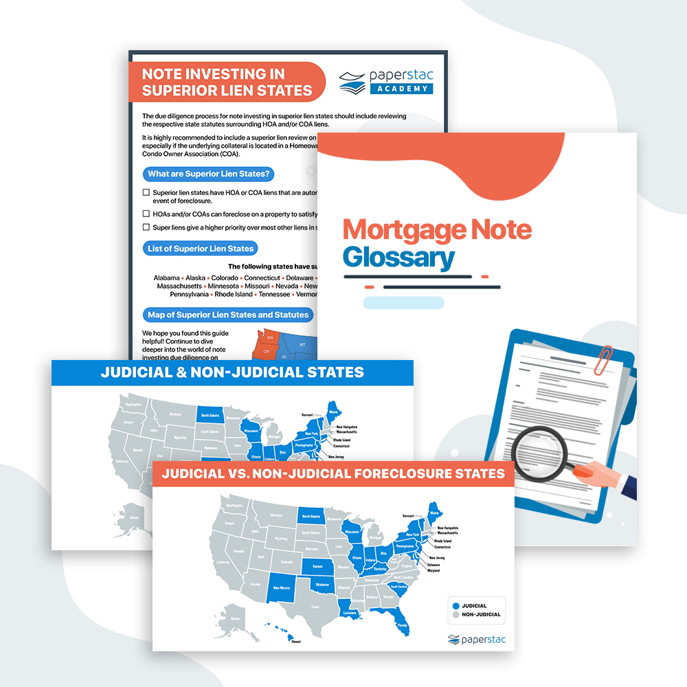Note Investing Glossary & Judicial State Guides