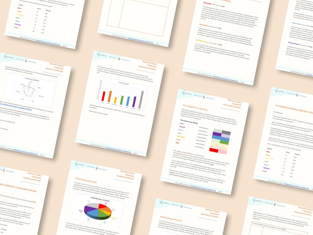 Business Chakra Assessment Sheets