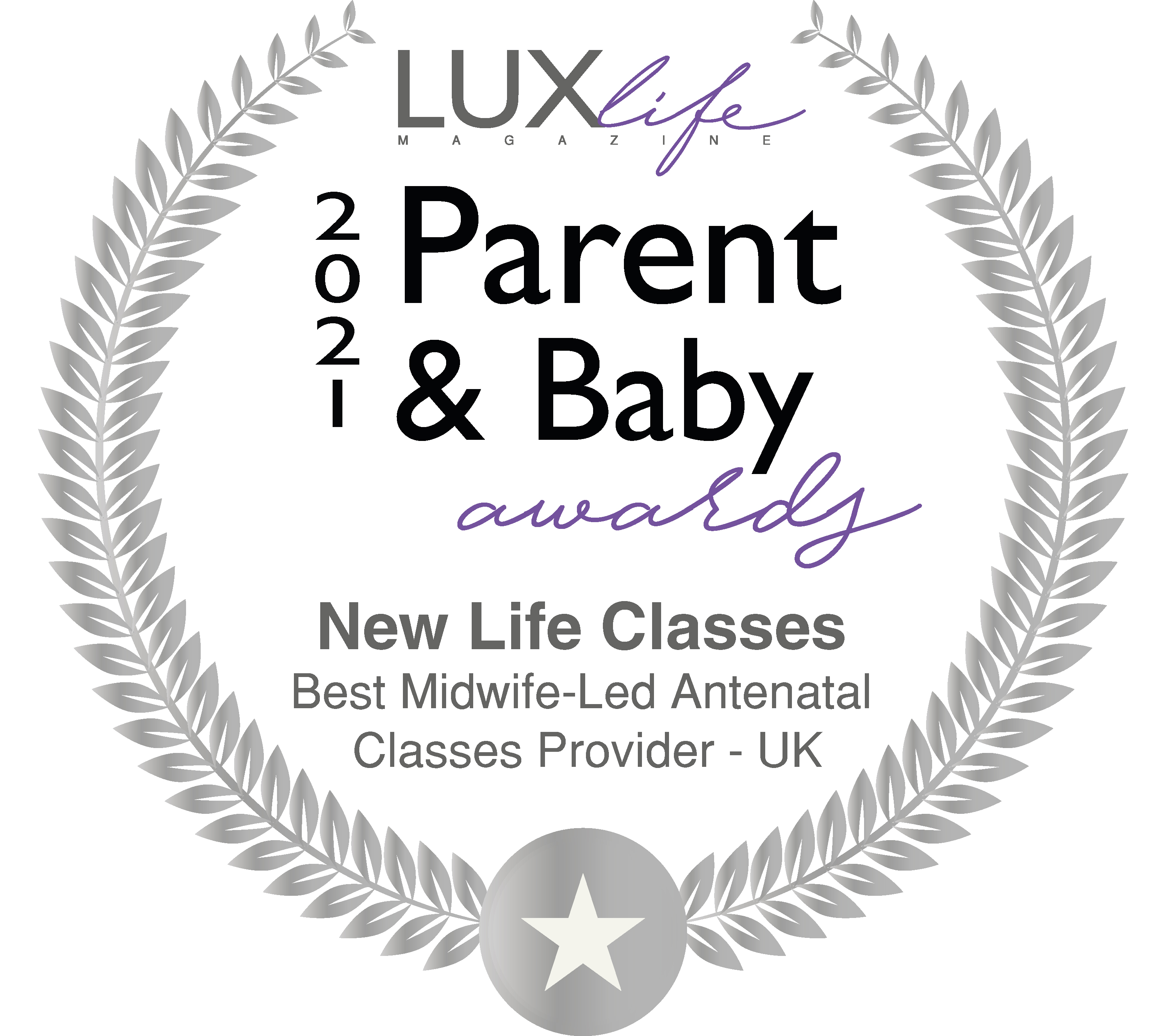 lux life parent and baby awards winner 2021 - best midwife-led antenatal classes UK 2021