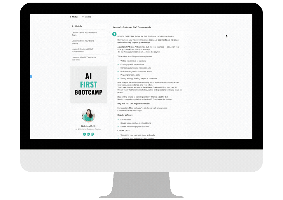AI for business and startups course