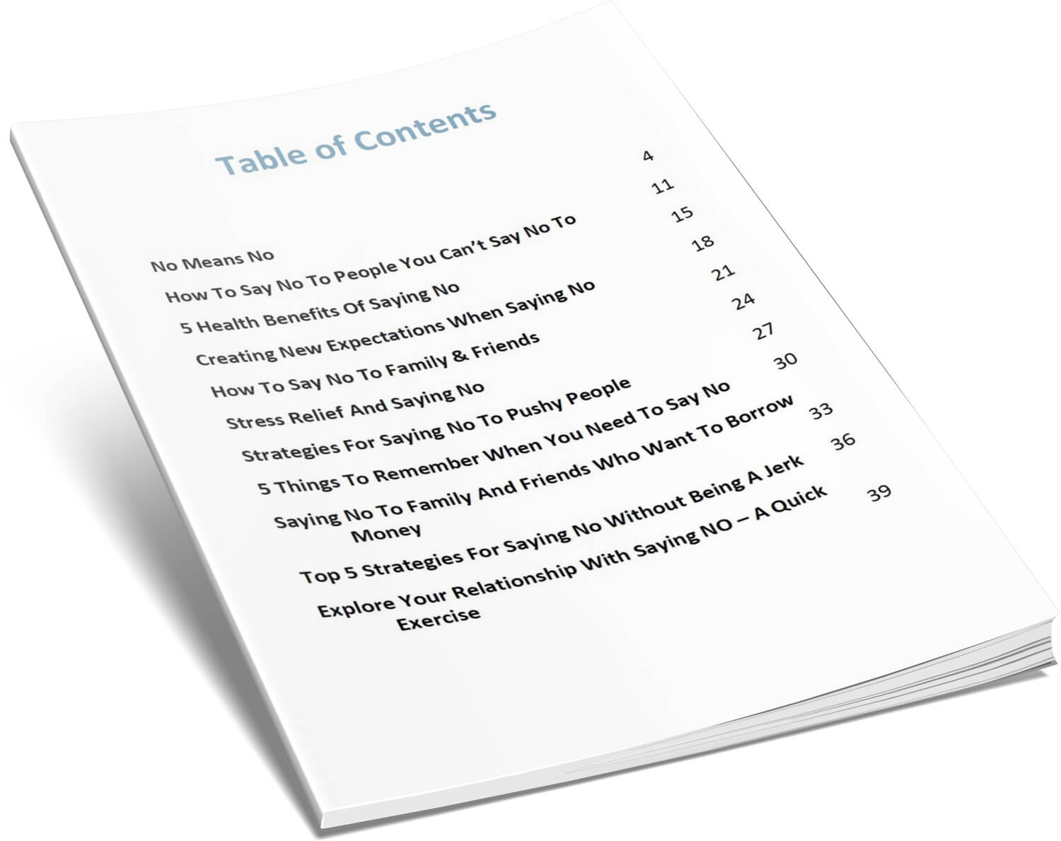 How To Say No book content