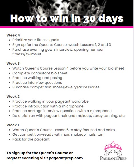 How to Win a Pageant in 30 days