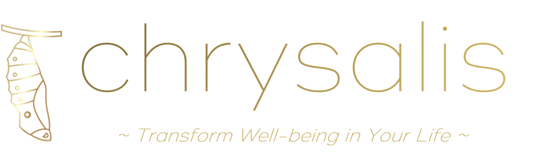 chrysalis logo, symbol of transformation and growth, representing their services of integrative health and wellness programs