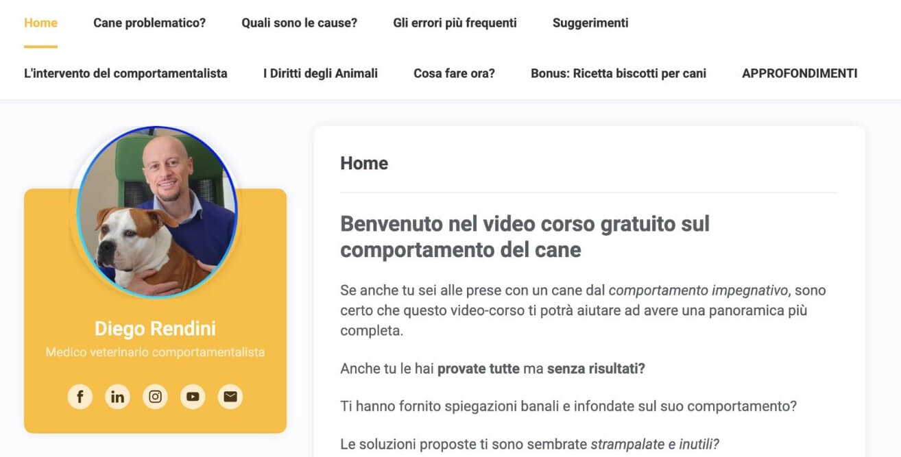 Corso gratuito Diego Rendini comportamentalista