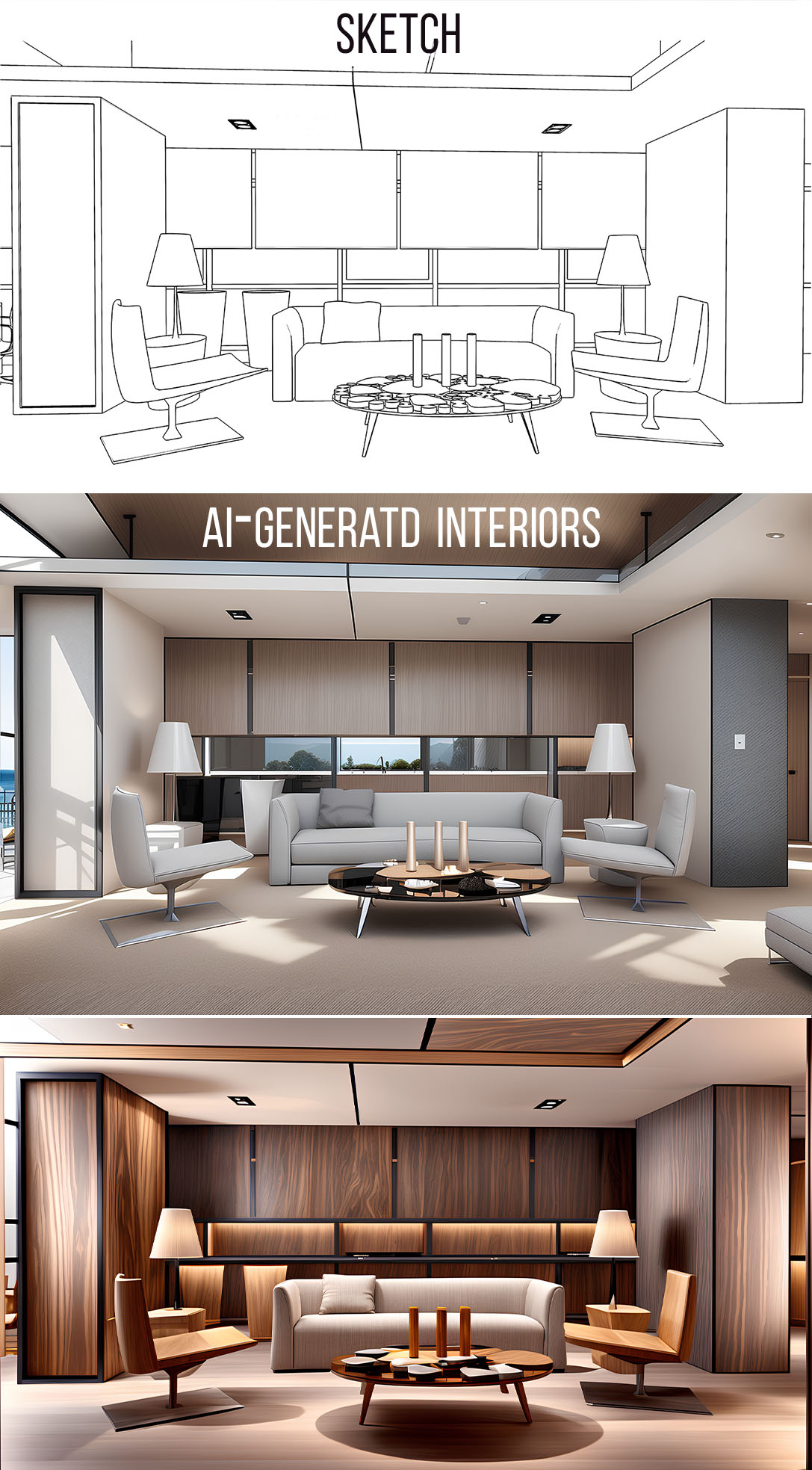 AI-Generated Interior from sketch