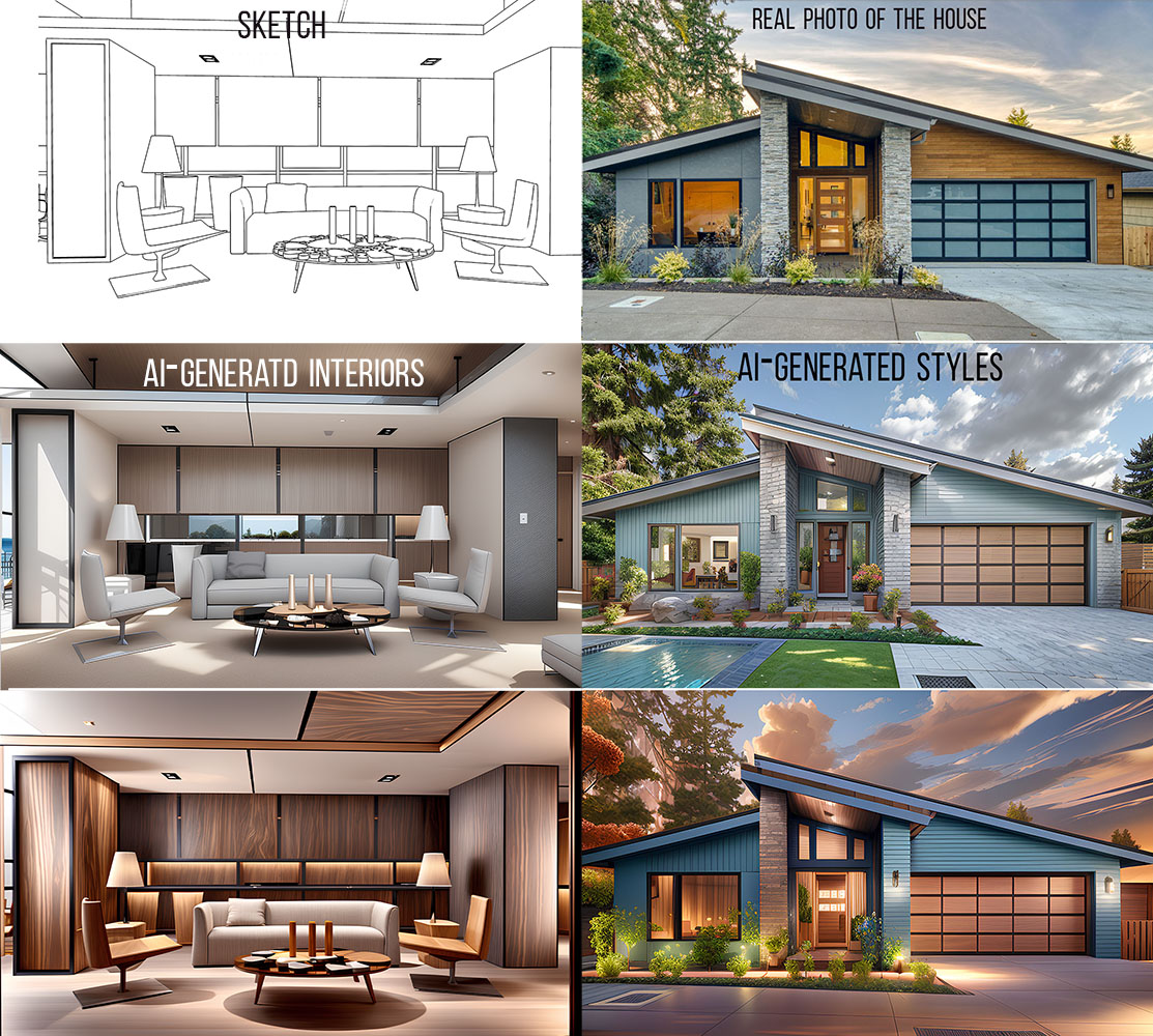 Exterior and Interior created by Stable Diffusion