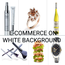 E-COMMERCE ON WHITE BACKGROUND