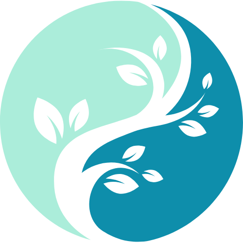graphic yin yang wwith tree in the center