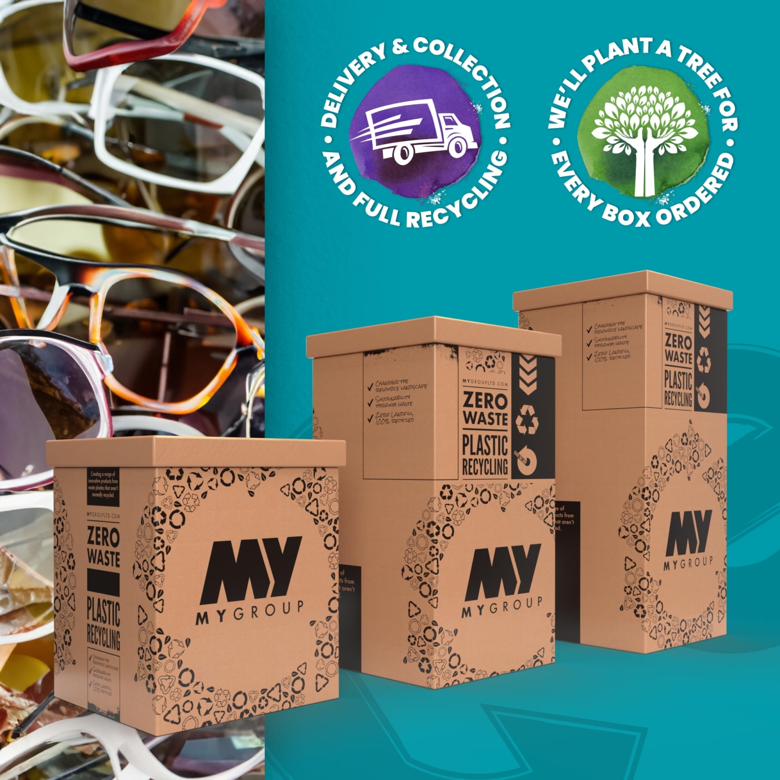 optical recycling boxes from MyGroup Refactory