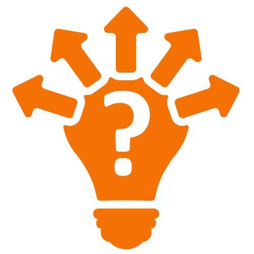 A lightbulb with question mark to represent uncertainty