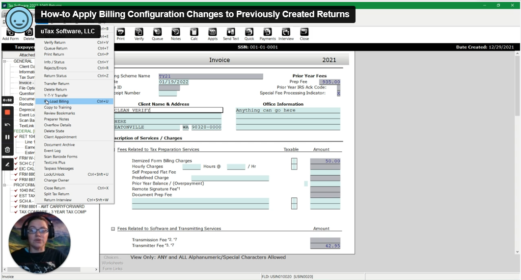 Pronto Tax System - uTax Software Screenshot