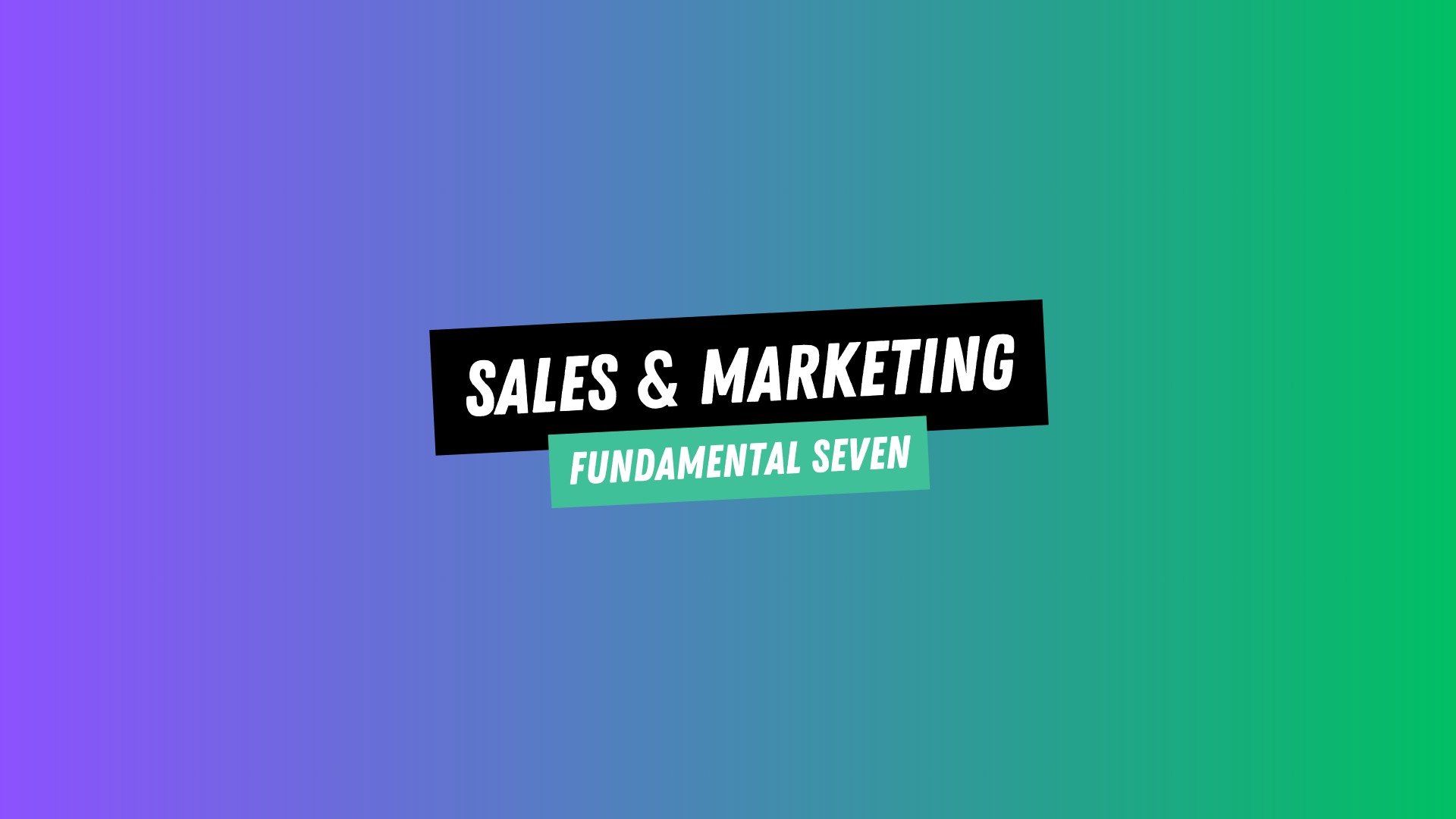 Sales & Marketing