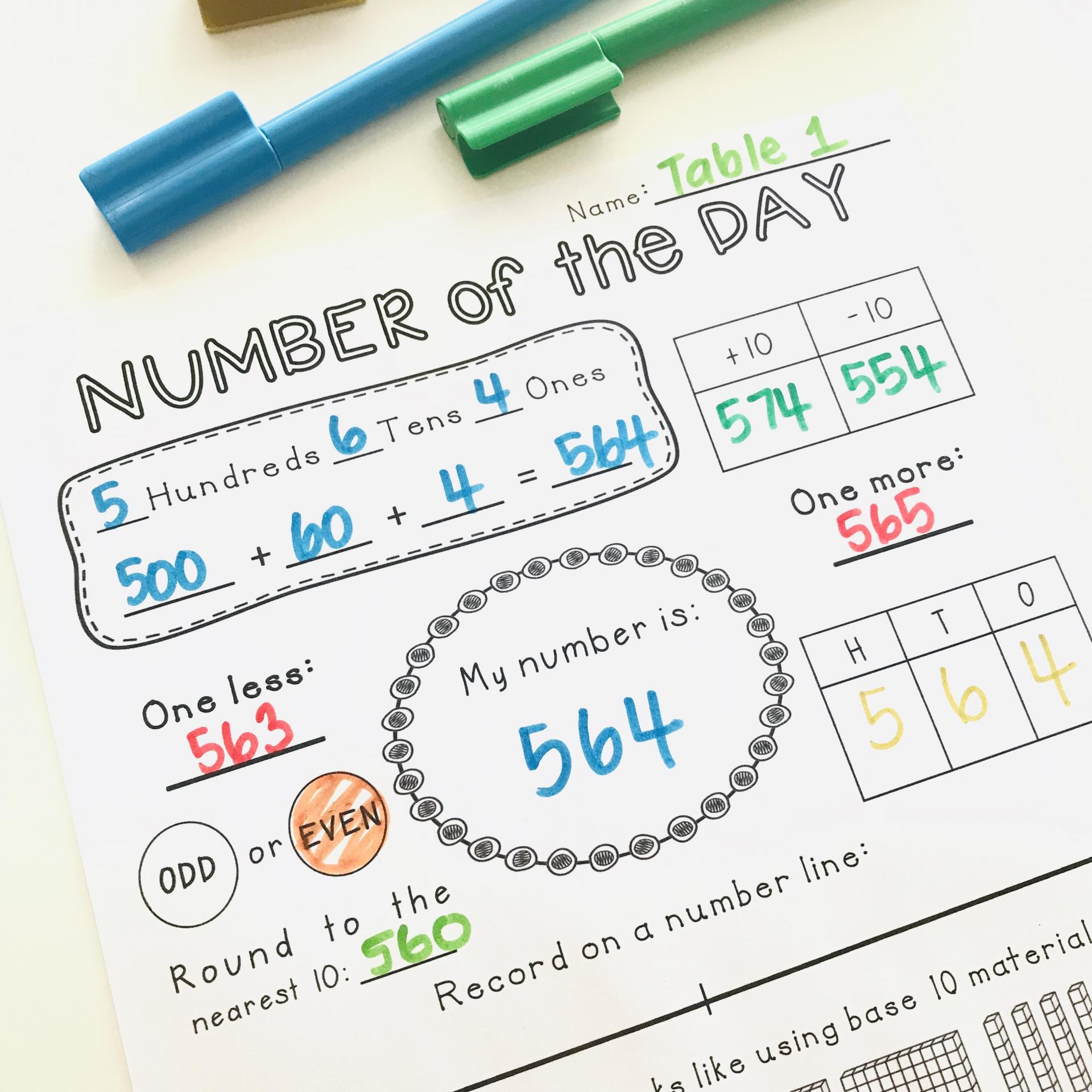 Number of the Day Free Template number-of-the-day-free-template