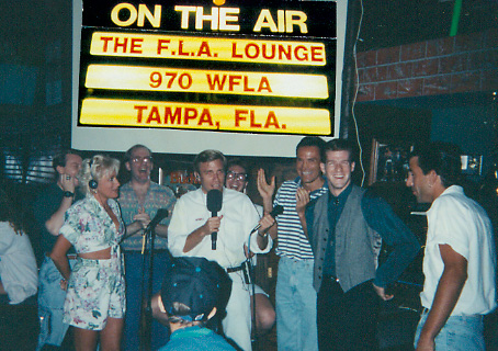 Cary Harrison broadcasting on location