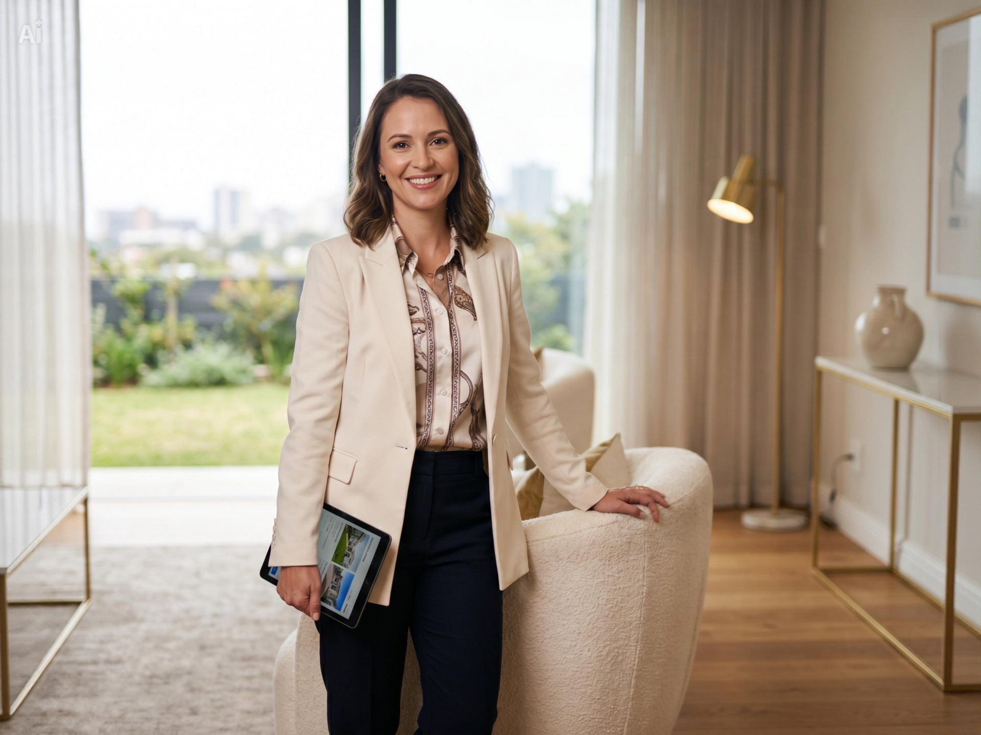 A confident Real Estate Services agent