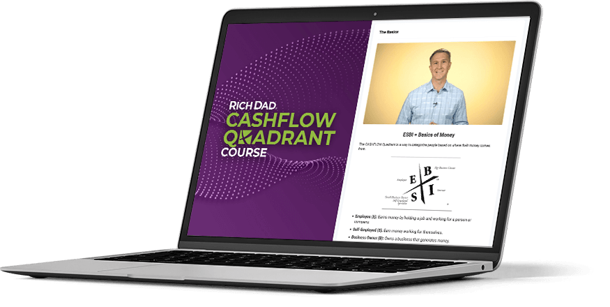 cashflow quadrant course on a laptop screen