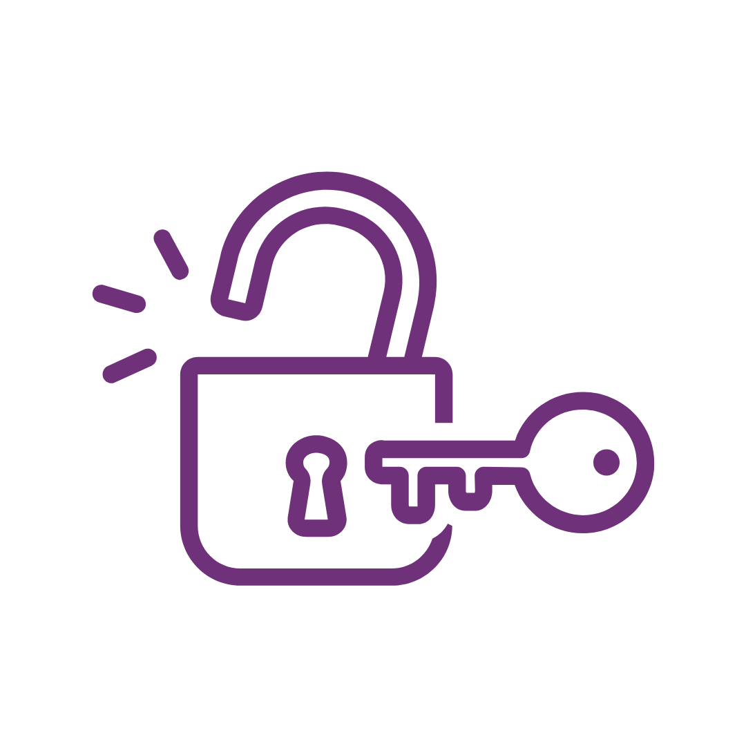 A graphic of a lock being unlocked