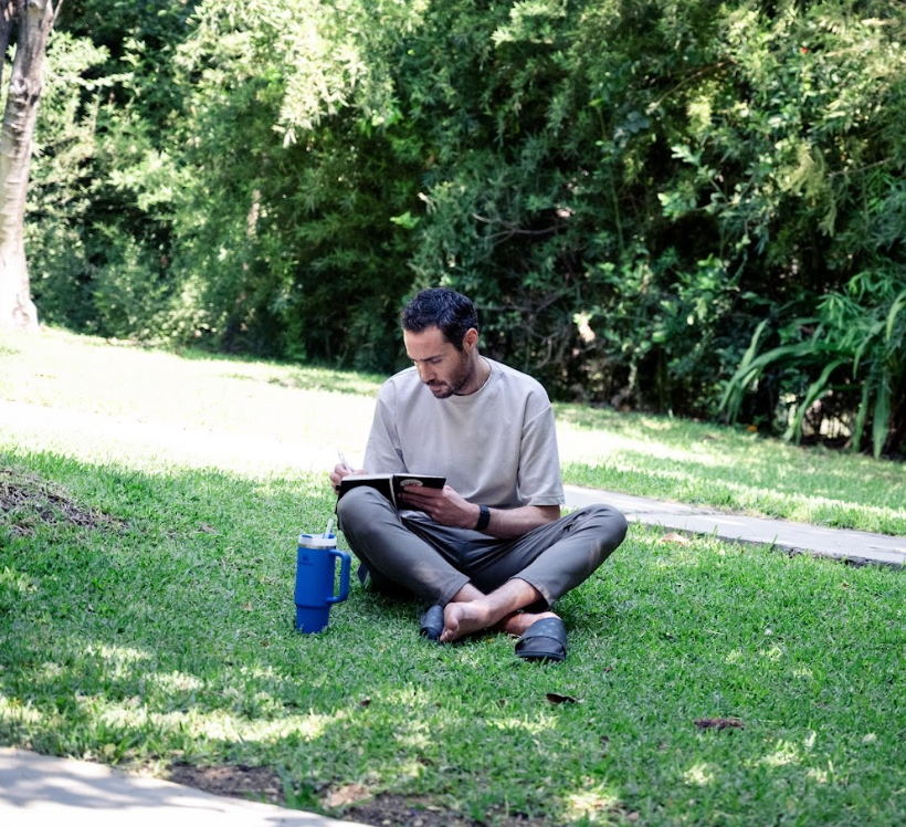 Participants reflecting during self development retreat in the Netherlands with Rupda.
