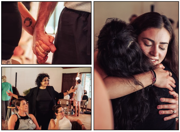 Deepdive participants experiencing breakthrough at healing retreat for personal growth.