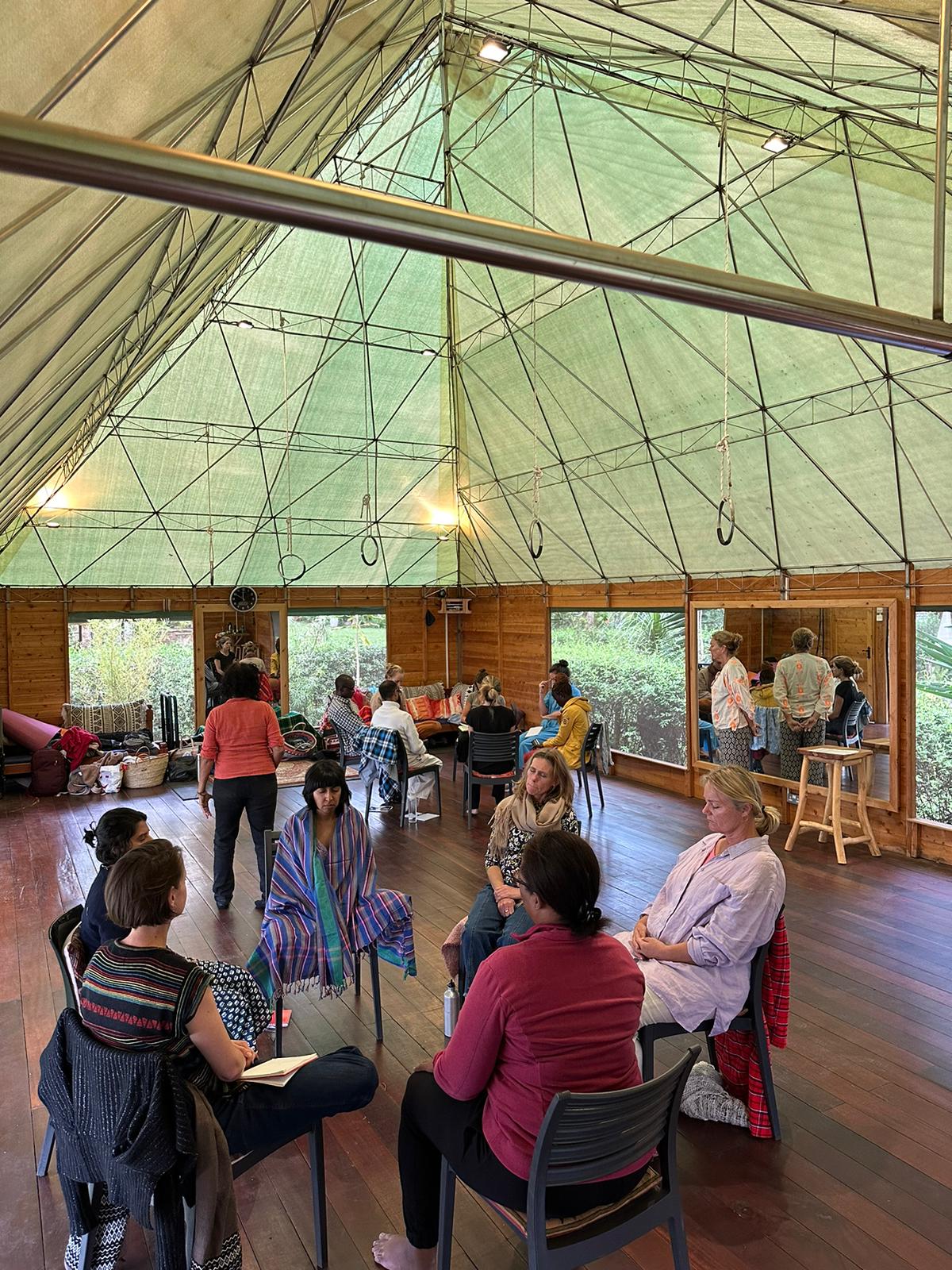 embodiment practice during sunset at spirit of a woman women's retreat